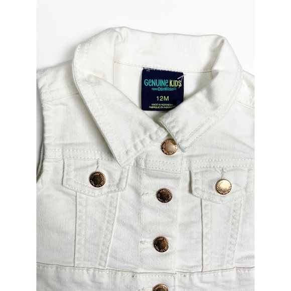 VINTAGE  NWT OSHKOSH WHITE VEST , SIZE 12 MONTHS - Picture 3 of 3